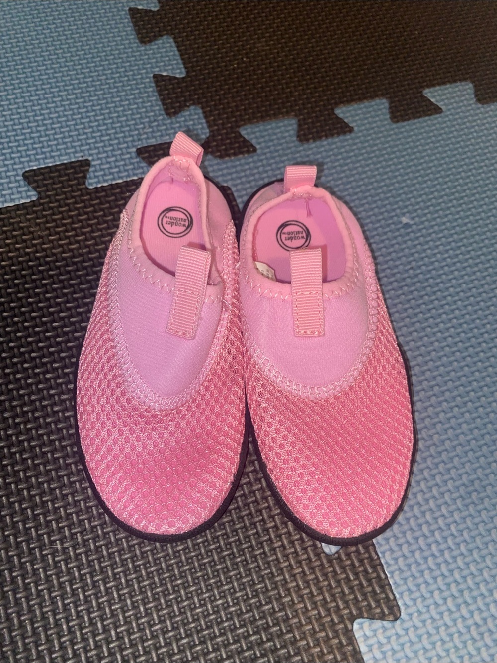 Wonder Nation Pink Mesh Slip-On Kids Water Shoes